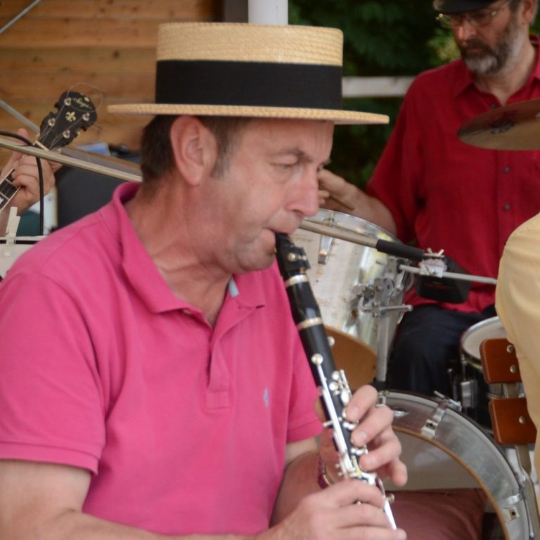 Sir Flint - Werner Pichl gerade bei einem Jazz Dixieland Solo 